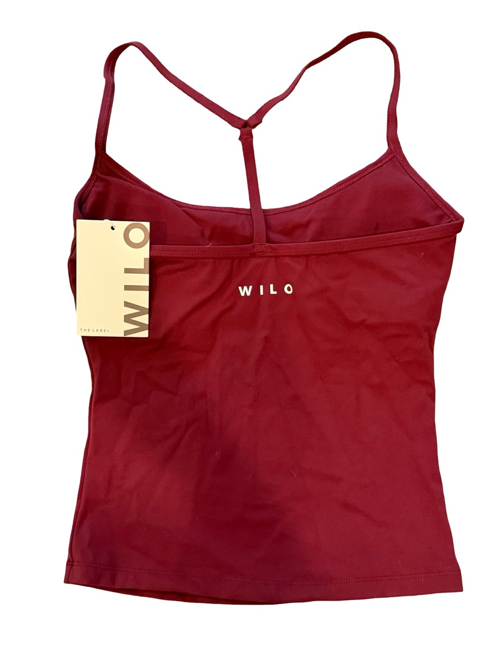 Wilo The Label Longline Cami Biker Short Set Burgundy XS NWT - Picture 4 of 9
